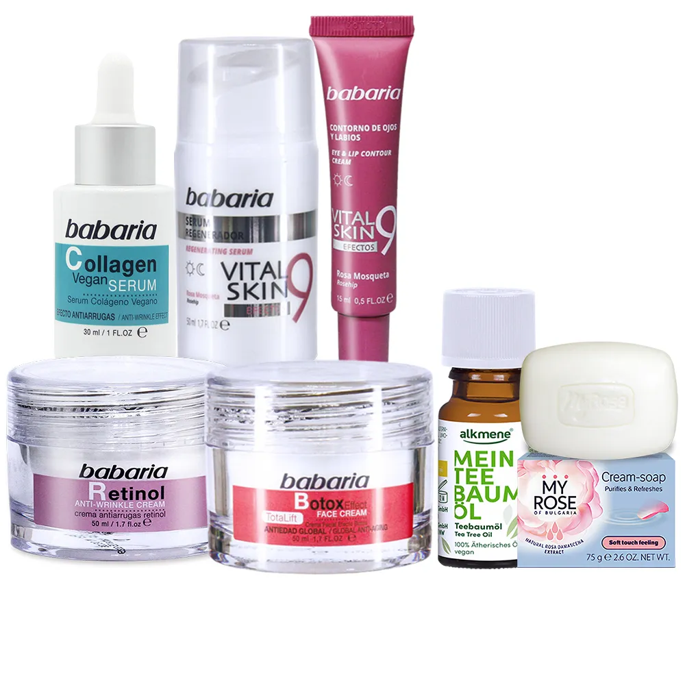 即期品【Babaria】買1送1緊緻保濕拉提面霜/眼霜/精華液(玫瑰果油/眼霜/撫紋/玻尿酸/蘆薈)