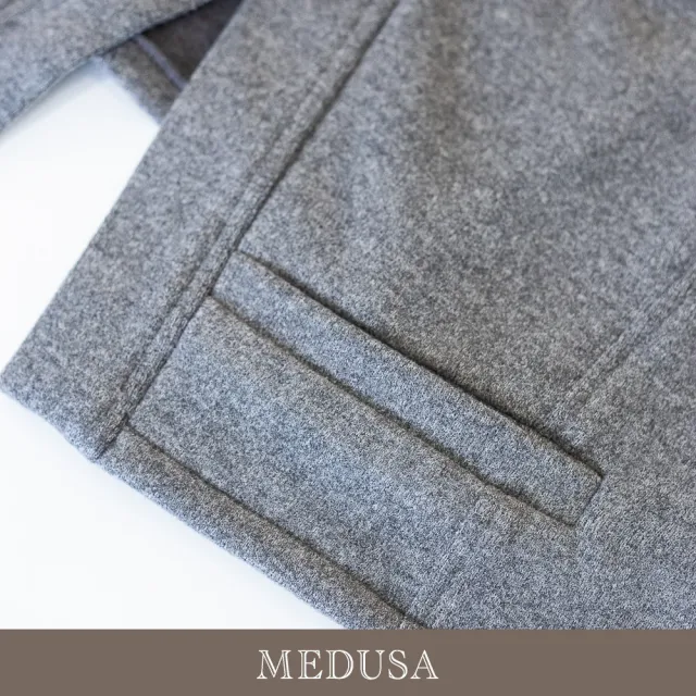 【MEDUSA 曼度莎】現貨-毛毛灰調 針織感大U背心外罩（M-XL）｜罩衫穿搭 背心穿搭 針織感保暖穿搭