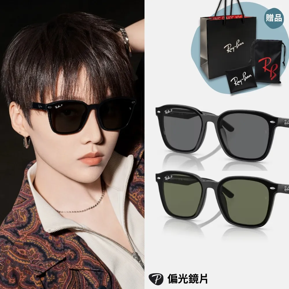 【RayBan 雷朋】膠框偏光抗UV太陽眼鏡(RB4392D-601/9A、RB4392D-601/81 66mm 偏光鏡片)