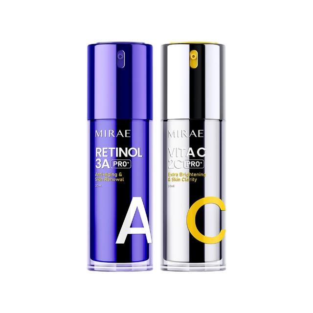 【MIRAE 未來美】PRO+早C晚A★(3A A醇煥膚緊緻精華+2C 維他命C美白淡斑精華)