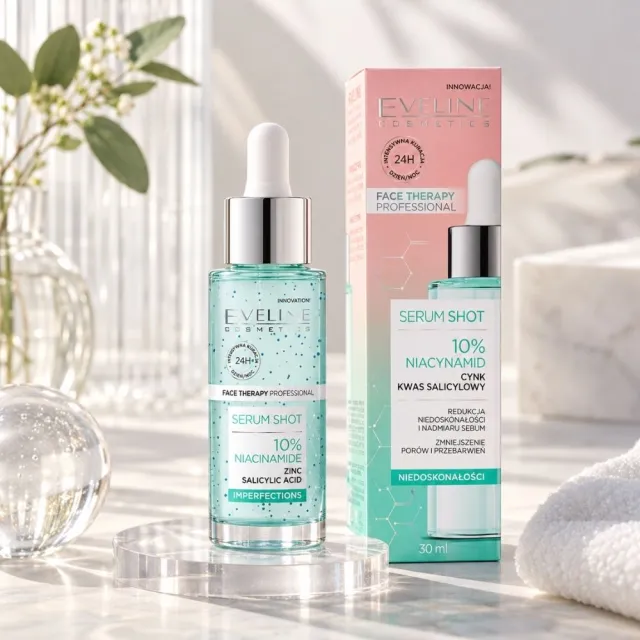 【Eveline Cosmetics】高濃度精華系列 10%複合菸鹼醯胺控油精華 30ml(波蘭原裝)
