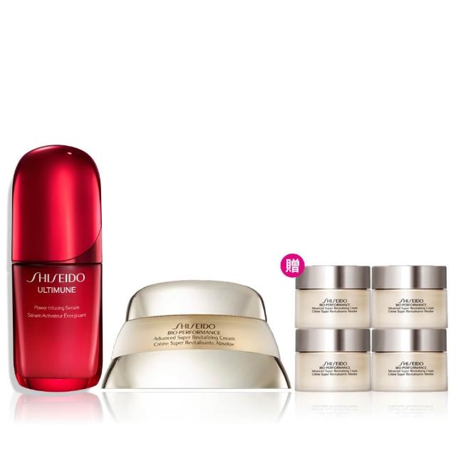 【SHISEIDO 資生堂國際櫃】小紅瓶50mL+百優乳霜50mL(小紅瓶/精華液/保濕/乳霜/晚霜/抗老)