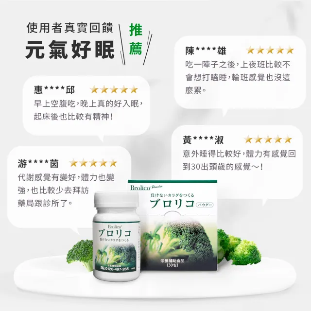 【BROLICO 保綠康】日本原裝綠花椰菜多醣體-錠狀3入(身體保護力、好眠、加速代謝)