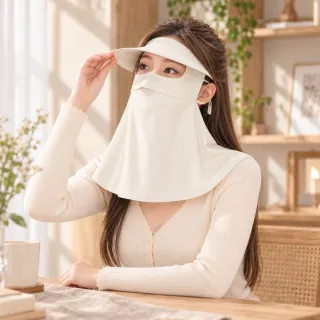 【LEESA】騎行面罩\全臉防曬\透氣面罩\防曬面罩\女生帽子\遮陽帽\護眼角\口罩\冰絲面罩\純色面