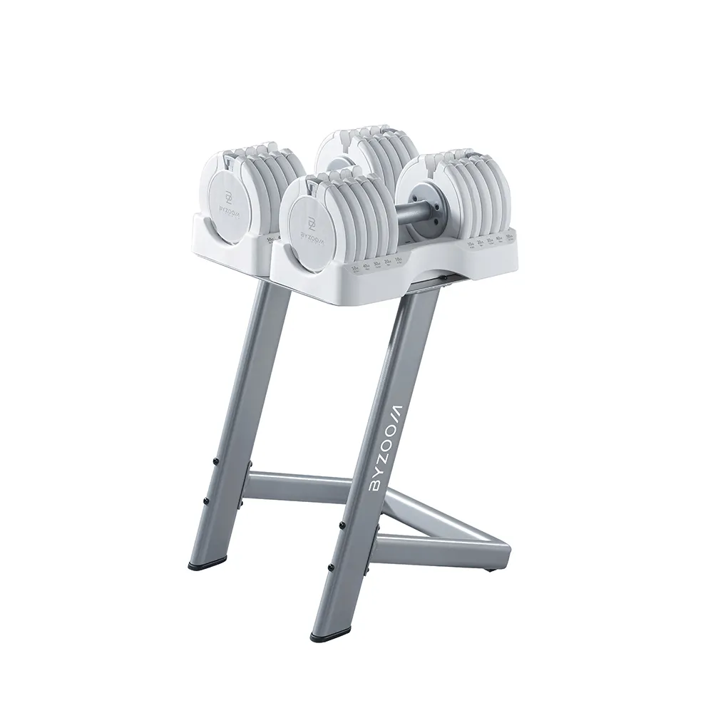 【BYZOOM FITNESS】Pure Series可調式啞鈴50lb/約22.6kg 雙入+啞鈴架(黑/白二色)