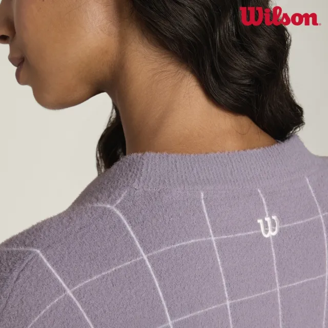 【WILSON】Throwback Crop Cardigan Windowpane 女款 服飾 毛衣 外套 紫色 WE00359Z043001