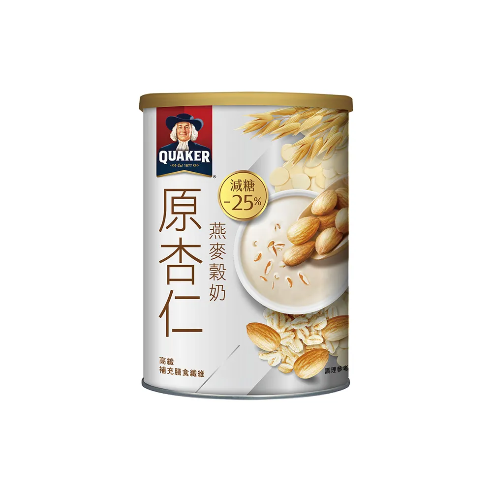 【QUAKER 桂格】原杏仁燕麥穀奶390gx3罐