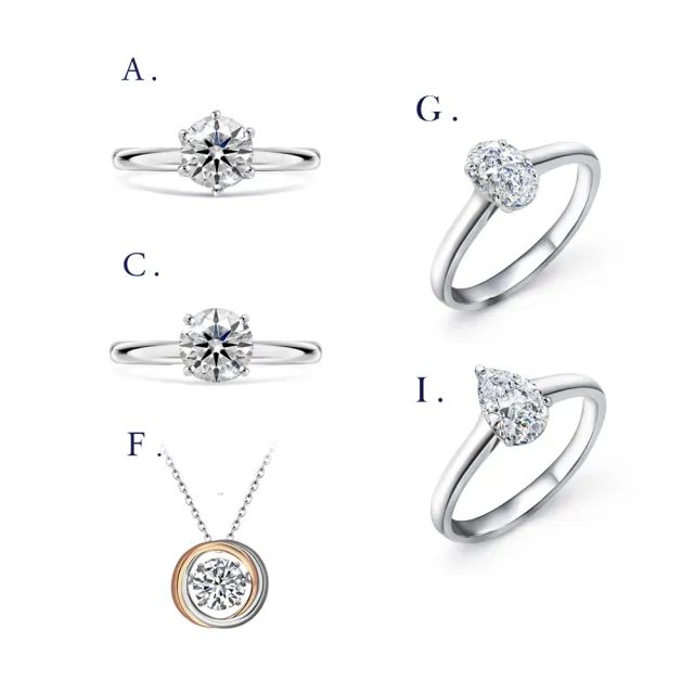 【IS DIAMOND】買一送一 IGI 一克拉 D/VS/鉑金 鑽石戒指/項鍊-任選 送天然珍珠耳環(培育鑽石)