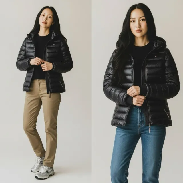 【TOMMY HILFIGER】保暖新款 Tommy Hilfiger 修身 女外套 鋪棉外套 繡標 輕量 防風 湯米 連帽外套 @2038
