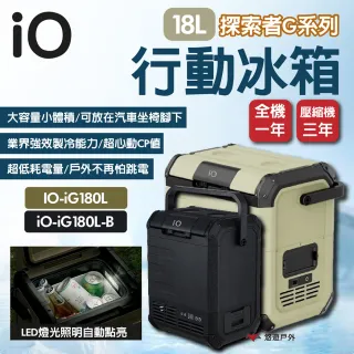 【iO】探索者G系列行動冰箱 18L 兩色+電池優惠組 車用冰箱 高效保冷 太陽能充電 悠遊戶外