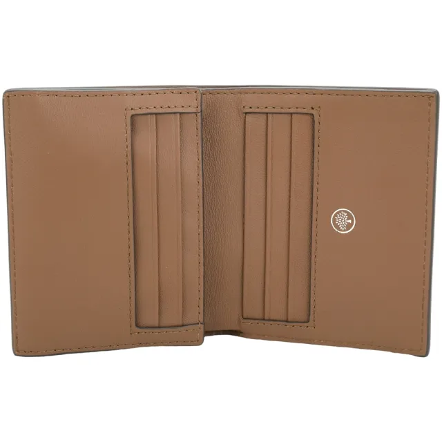 【MULBERRY】男夾 荔枝紋牛皮 9卡層三折短夾(棕色 質感真皮 英國精品)
