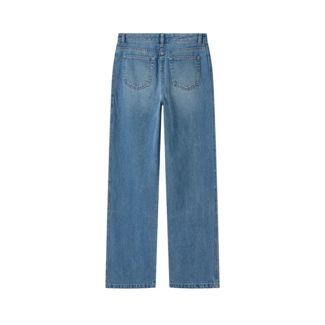 【GIORDANO 佐丹奴】女裝純棉挺拔顯瘦直筒牛仔褲(83 淺藍)