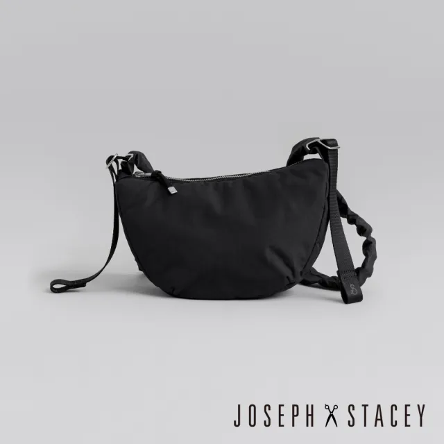 【JOSEPH AND STACEY】官方直營輕量尼龍造型背帶斜背包-小-率性黑(肩背包/uniarts/韓國包)