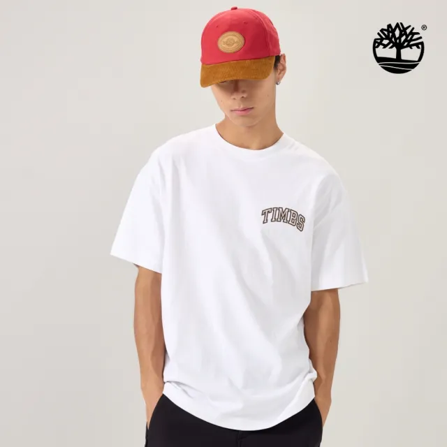 【Timberland】中性白色中性款厚磅寬版短袖TIMBS T恤(0YHV0100)