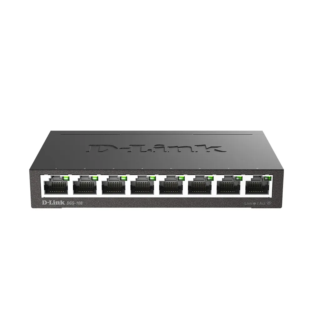 【D-Link】昌運監視器   DGS-108 8埠Gigabit 桌上型無網管交換器