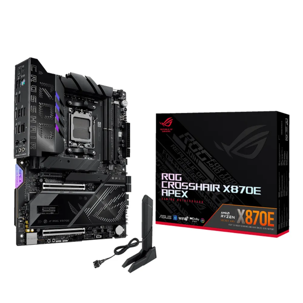 【ASUS 華碩】ROG CROSSHAIR X870E APEX 主機板+AMD R7 9800X3D+華碩 RT-AX86U Pro無線路由器