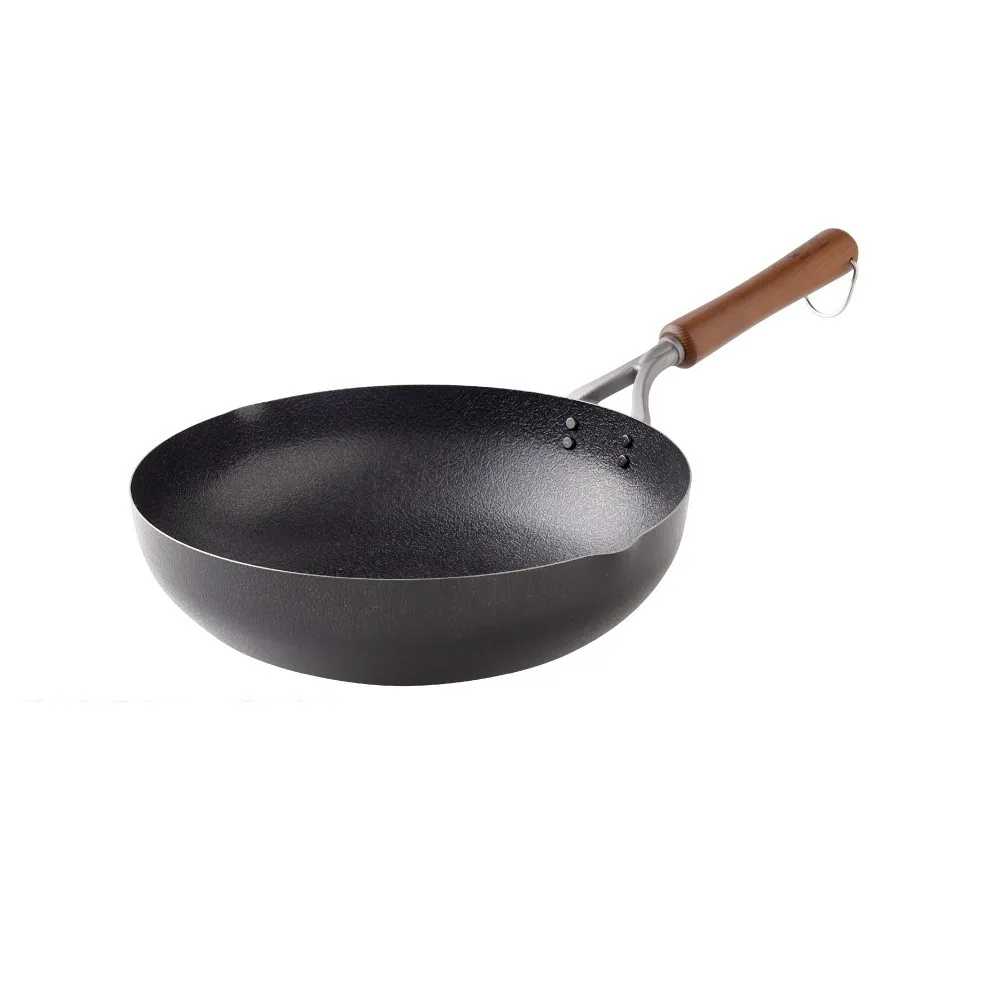 【Arnest】日本製 武 Rn 和網紋極輕化雙口鐵炒鍋-28cm(日本製極輕量970g、不挑爐具、不易沾好清洗)