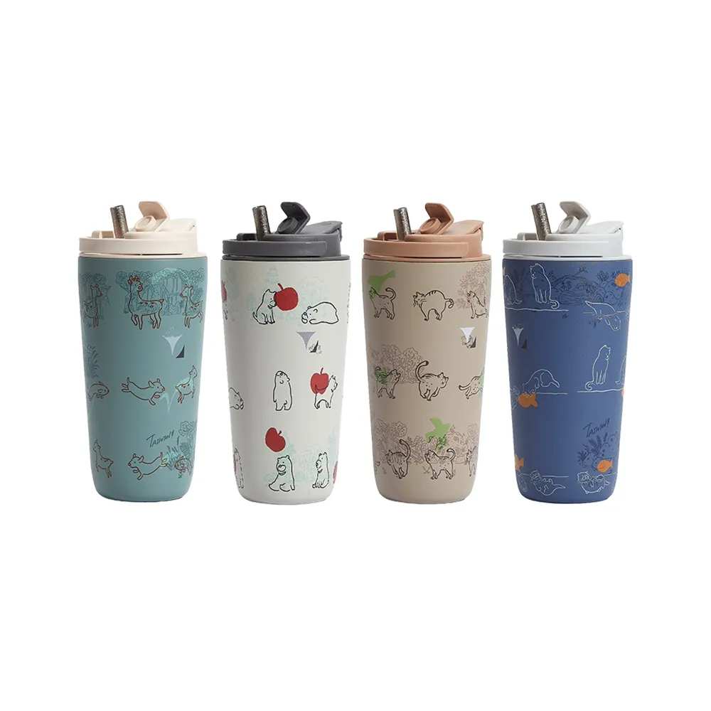 【Titanium 鈦造】純鈦跳跳杯 MiNi 跳跳愛畫畫 台灣物語系列 600ml (鈦保溫杯 台灣鈦杯 環保杯 隨行杯)