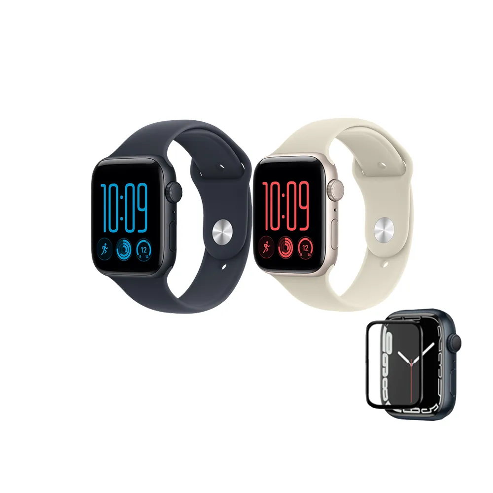 鋼化保貼組【Apple】2026 Apple Watch SE3 LTE 40mm(鋁金屬錶殼搭配運動型錶帶)