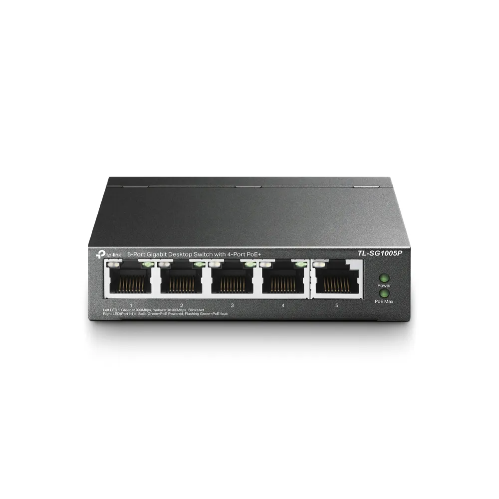 【TP-Link】TL-SG1005P 5埠 Gigabit RJ45 桌上/壁掛式 PoE switch交換器(65W)
