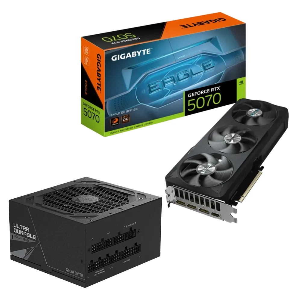 【技嘉】顯卡+電源組★GeForce RTX 5070 EAGLE OC SFF 12G 顯示卡+技嘉UD850GM PG5 V2 850W金牌電源