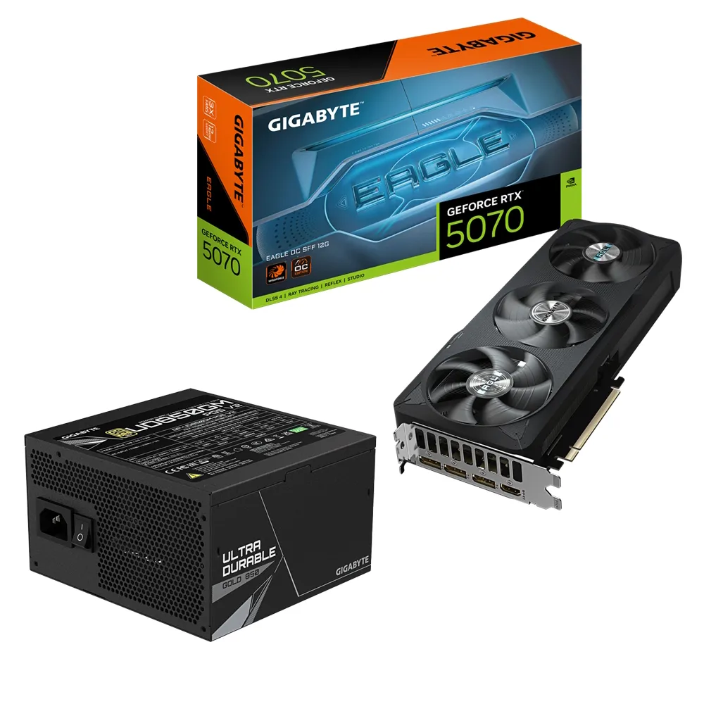 【技嘉】顯卡+電源組★GeForce RTX5070 EAGLE OC SFF 12G 顯示卡+技嘉UD850GM PG5 V2 850W金牌電源