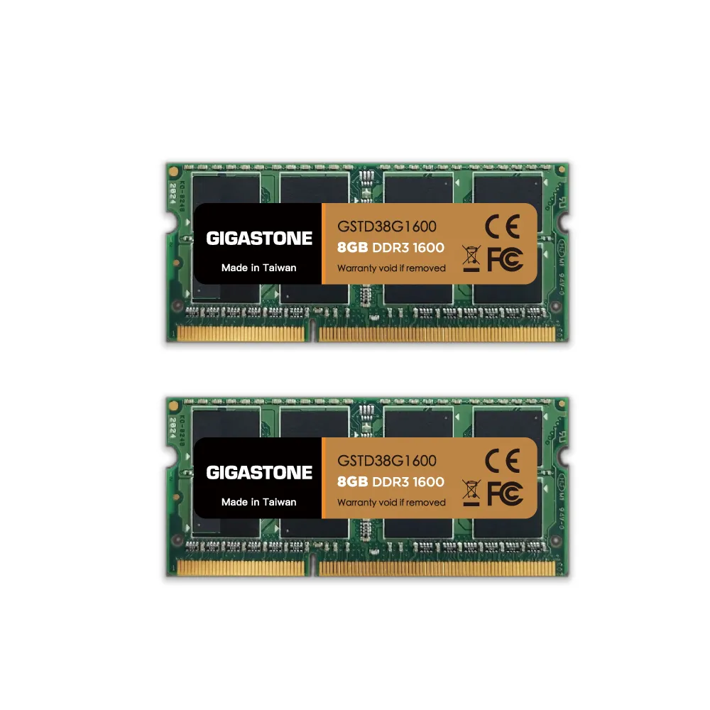 Gigastone 立達國際】DDR3 1600MHz 16GB 筆記型記憶體2入組(NB專用