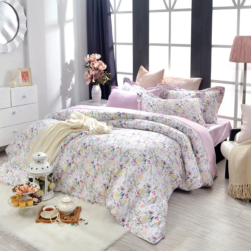 【Great Living 格蕾寢飾】Abelia 100%天絲木漿兩用被床包組-雙人150x186cm(600織 任選)