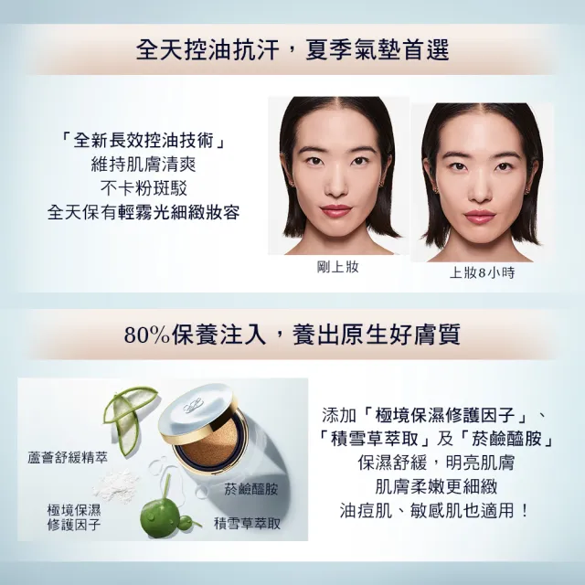 【Estee Lauder 雅詩蘭黛】粉持久氣墊水啵啵潤唇膏組(完美鎖妝氣墊粉餅+琉璃潤唇膏/底妝/週年慶限定)