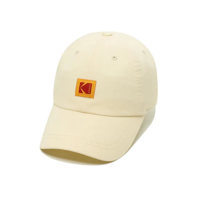 【KODAK Apparel】柯達 中性 帽子 / 可調式 方形織標Logo 棒球帽 IVORY 象牙白 / KB627006IVR