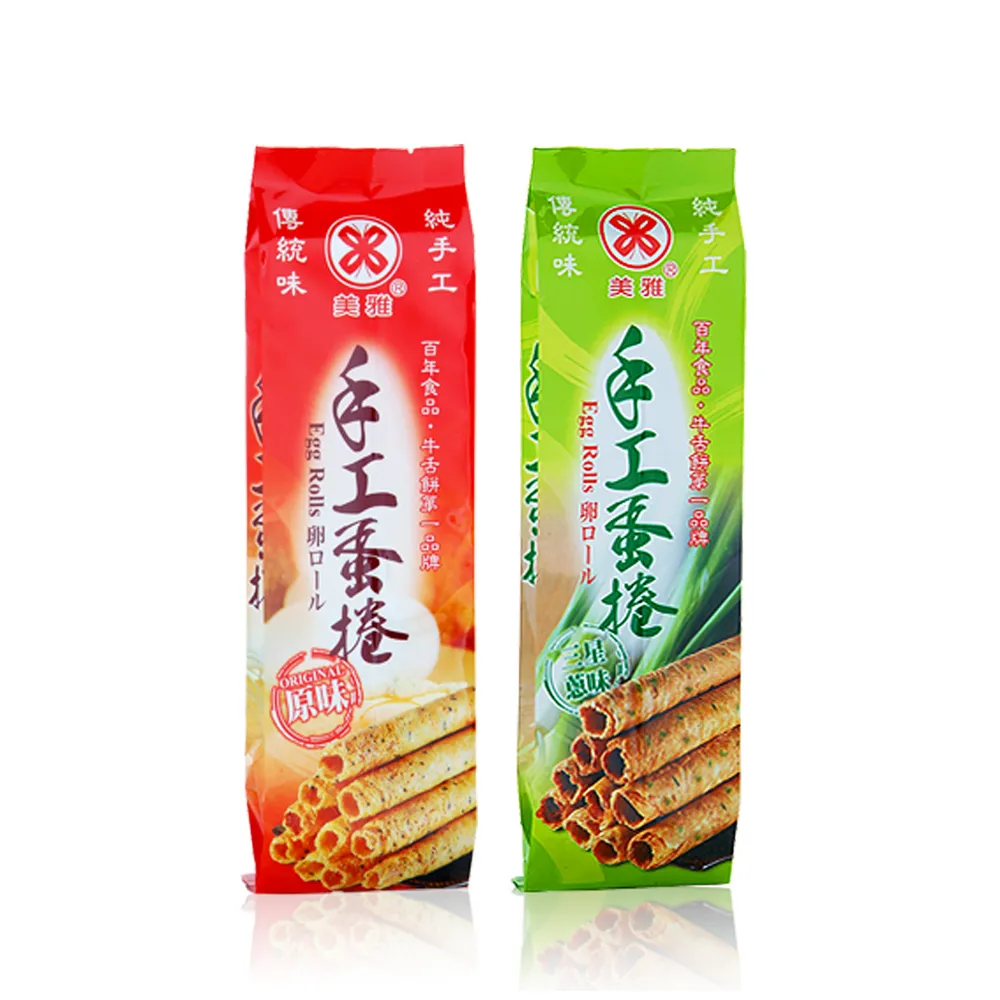 【美雅宜蘭餅】手工蛋捲-原味/三星蔥 各6包(2盒/組)
