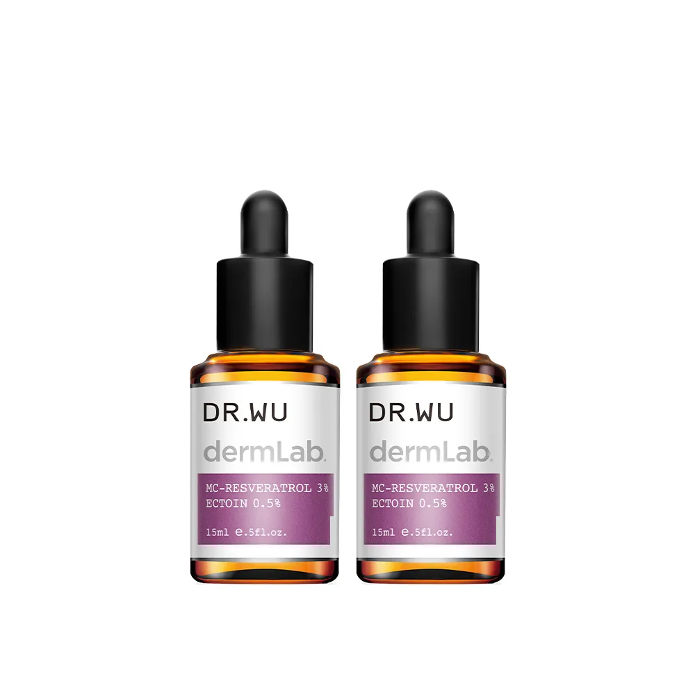 【DR.WU 達爾膚】3%白藜蘆醇亮白修護精華15ML(2入組)