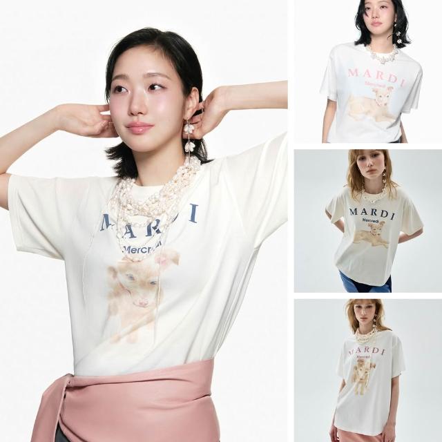【MARDI MERCREDI】金高銀同款 印花短TEE 多色 臘腸狗 TSHIRT NEZ TOUT ROSE 01