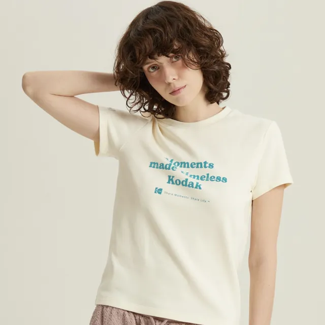 【KODAK Apparel】官方旗艦館 柯達 女款 短袖T恤 休閒輕盈 IVORY 象牙白 / KB602001IVR