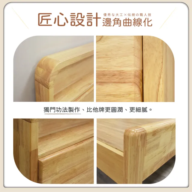 【IHouse】907北歐實木 雙大6尺床台/收納床架(3段高度可調)