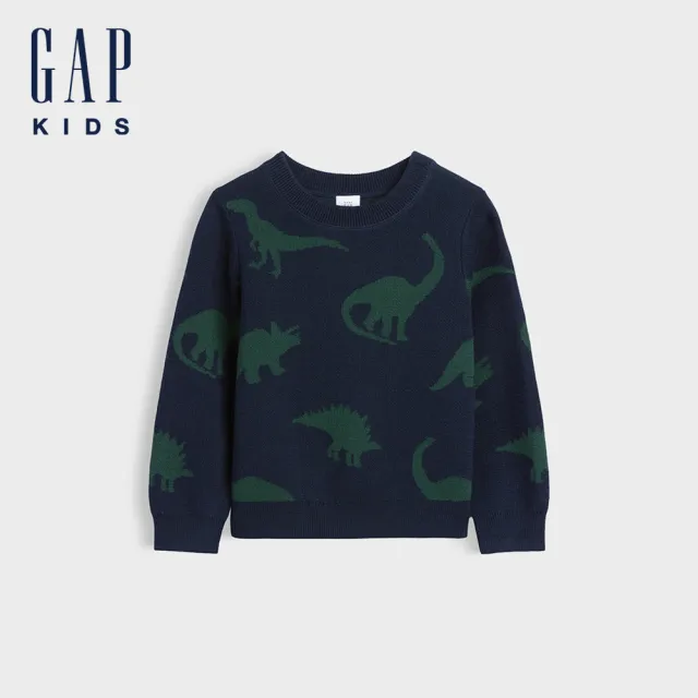 【GAP】嬰兒及幼兒圓領毛衣-恐龍(906354)