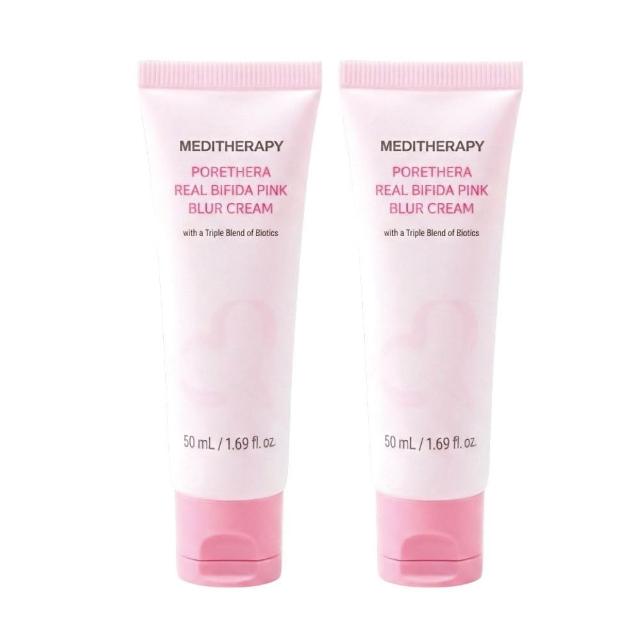 【MEDITHERAPY】綠淨光粉紅校色素顏霜50ml 妝前乳(2入組)