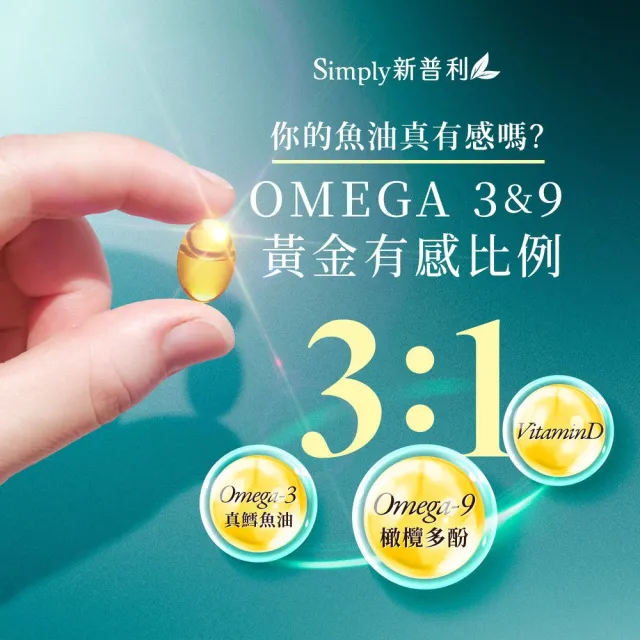 【Simply 新普利】Omega-3平衡魚油60顆 x2盒(林書煒推薦.Omega-9.DHA.EPA.D3.雙11 1111)