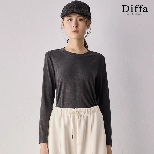 【Diffa】親膚長袖針織衫-女