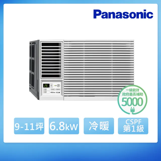 【Panasonic 國際牌】9-11坪 R32 一級變頻冷暖6.8kW左吹式窗型空調(CW-U68LHA2)