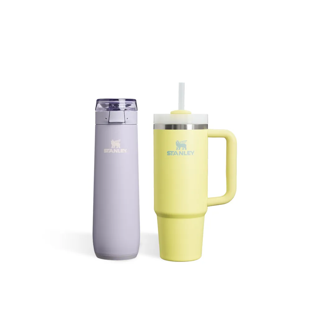 【STANLEY】吸管隨手杯2.0 0.88L+輕滑速吸水壺0.59L (主打杯款 1+1 組合)