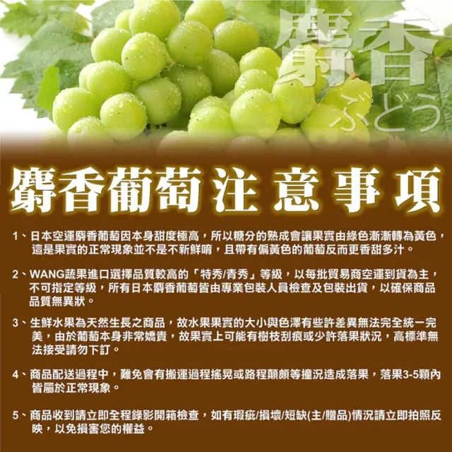 【WANG 蔬果】日本長野/山梨縣溫室麝香葡萄10串x1箱(350g/串_原裝箱)
