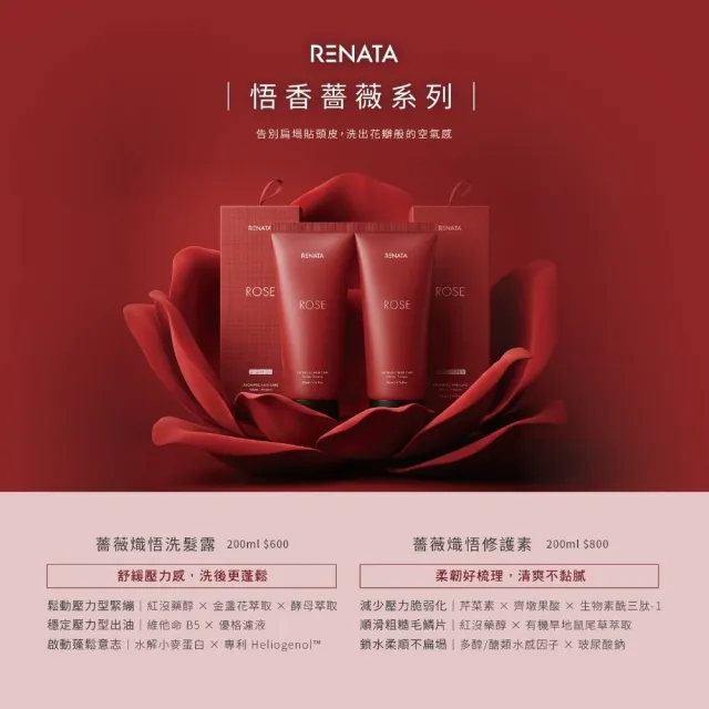 【RENATA 蕾娜塔】悟香系列-洗髮露200ml (官方直營 沉香紫悟 薔薇熾悟 海沐青悟 保濕 控油 蓬鬆 香氛)