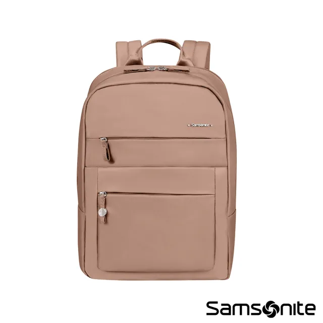 【Samsonite 新秀麗】MOVE 4.0 經典時尚輕量筆電後背包/女包/雙肩包/通勤包/電腦包13.3吋(杏仁米)
