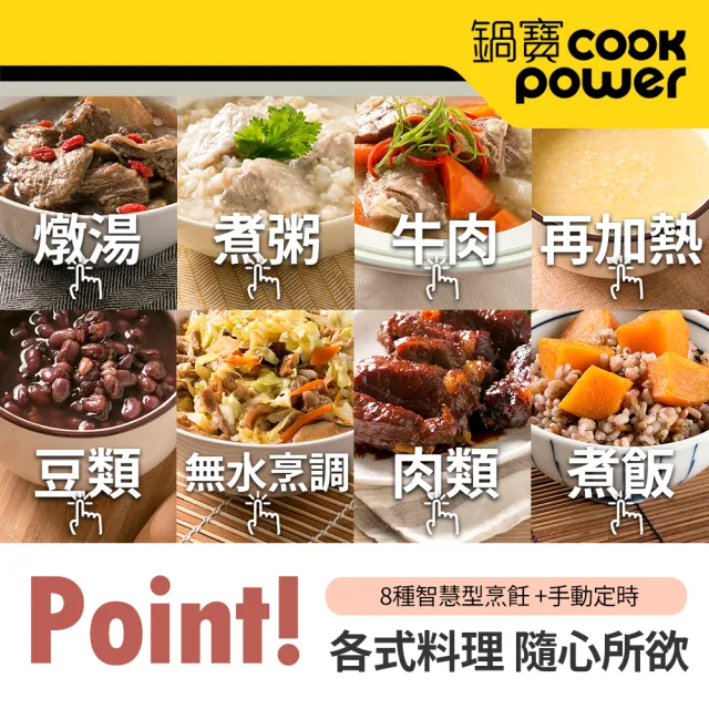【CookPower 鍋寶】MOMO獨家款★智慧型微電腦萬用鍋/壓力鍋/燉煮鍋/無水烹調-6.0L(CW-6110BA)