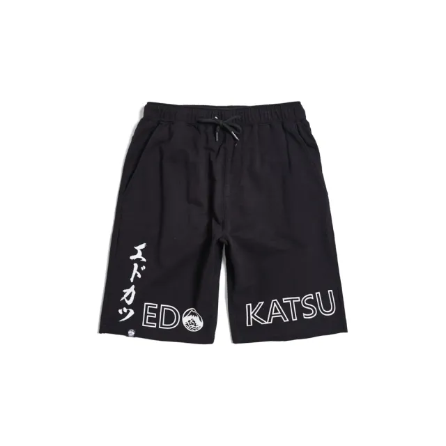 【EDOKATSU 江戶勝】男裝 經典休閒中腰針織短褲(黑色)