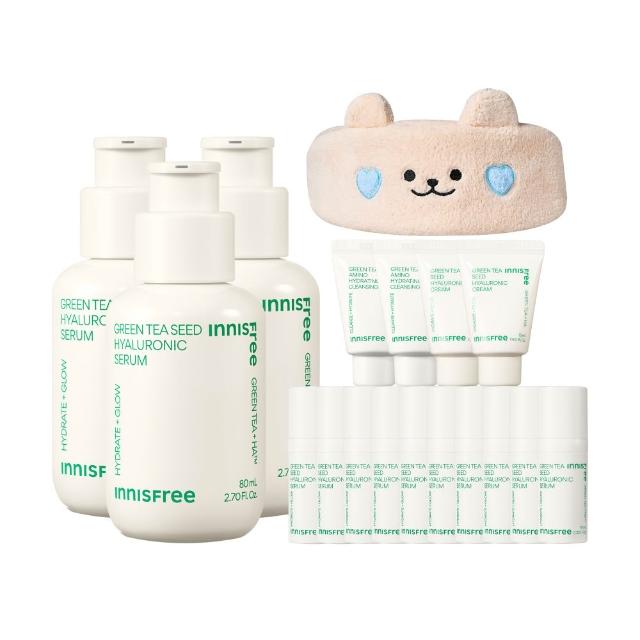 【innisfree】官方直營 綠茶籽玻尿酸保濕精華囤貨組(240ml / 補水神器)