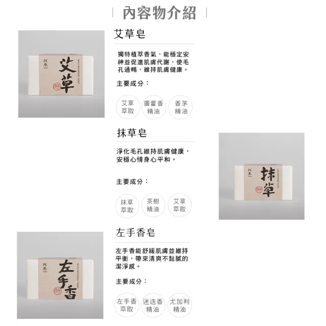 【阿原】袋健康肥皂禮袋(艾草皂115g+抹草皂115g+左手香皂115g)*2(送禮推薦)