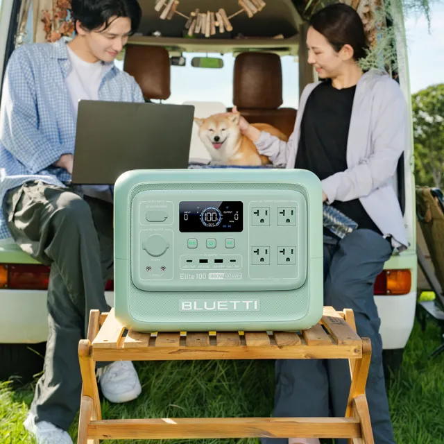 【BLUETTI】1800W電吉拉mini儲能電源+100W太陽能板+專屬收納包(戶外行動電源／行動電站／露營電源)