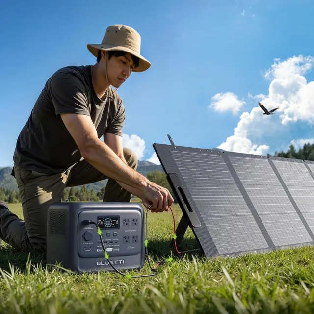 【BLUETTI】1800W電吉拉mini儲能電源+200W太陽能板+專屬收納包(戶外行動電源／行動電站／露營電源)
